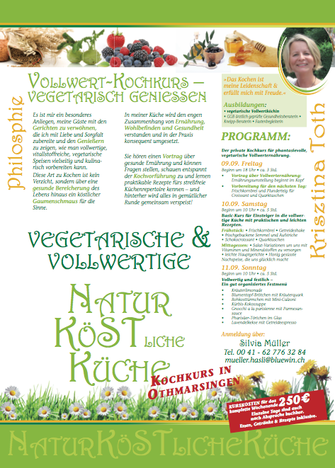 plakatgestaltung naturköstliche küche